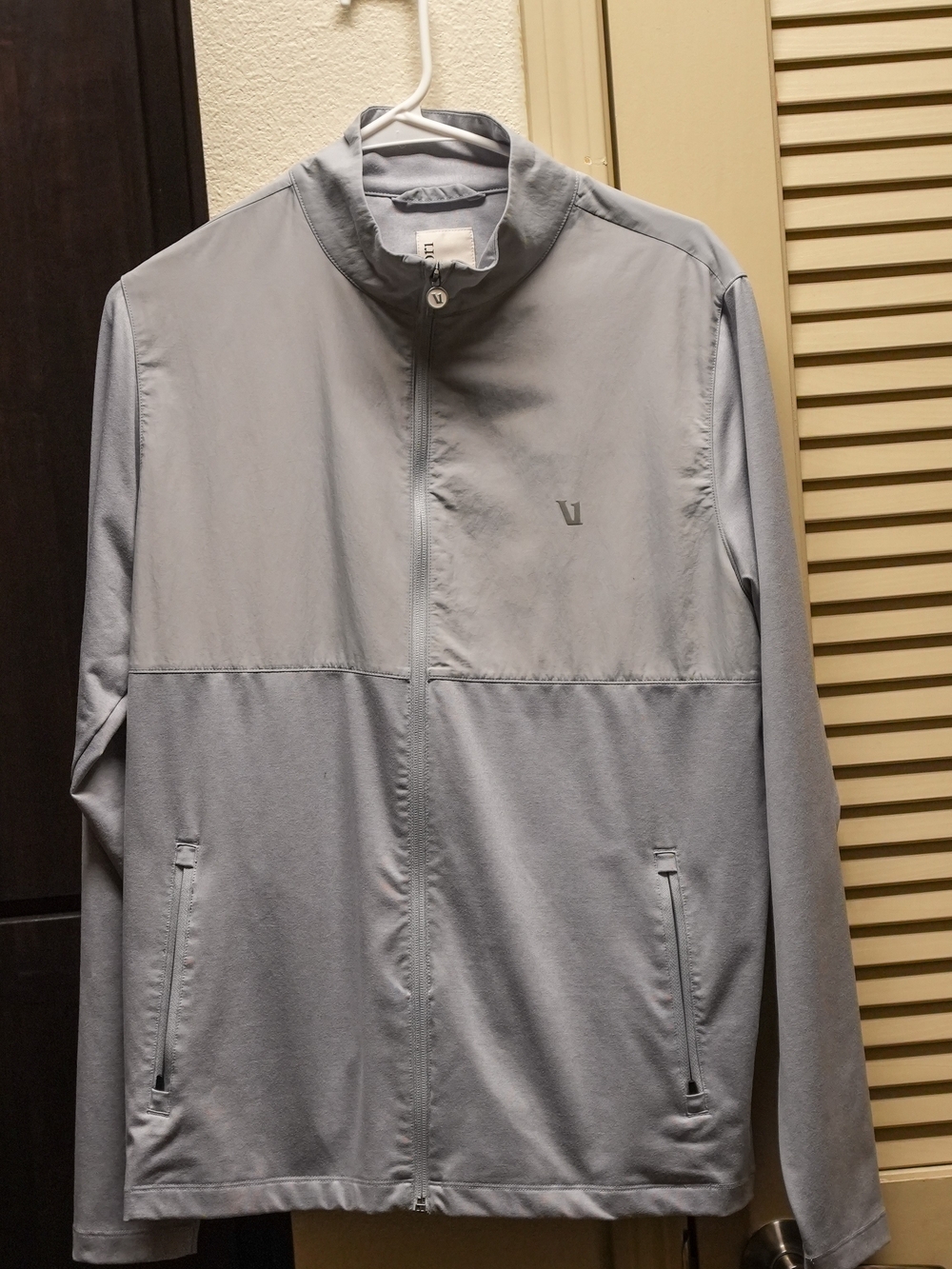 Vuori Light Gray Full-Zip Performance Jacket
